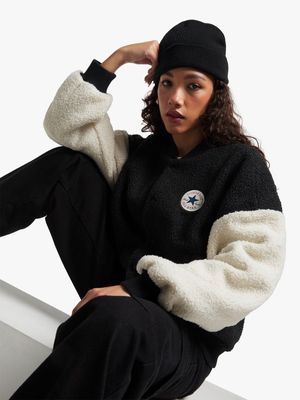 Converse Women's Sherpa Black Varsity Jacket