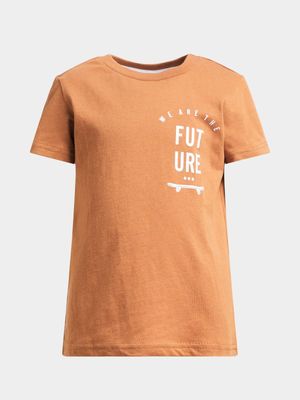 Jet Younger Boys Tobacco We Are The Future Graphic T-Shirt