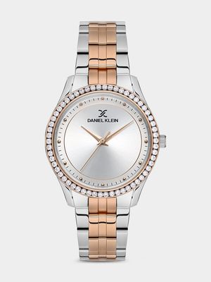 Daniel Klein Rose Plated Two-Tone Stainless Steel Bracelet Watch