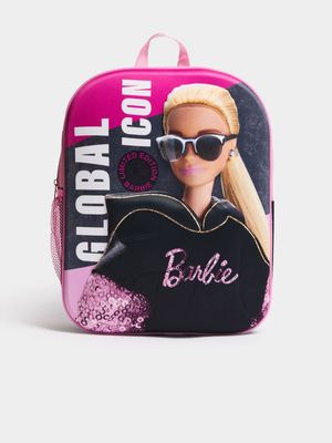 Jet Girls Pink/Black Barbie 3D School Bag