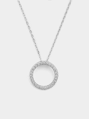 Chete Women's 925 Cubic Zirconia Circle Pendant Necklace