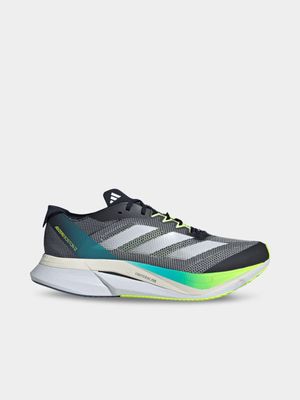 Mens adidas Adizero Boston 12 Black/White/Lime Running Shoes