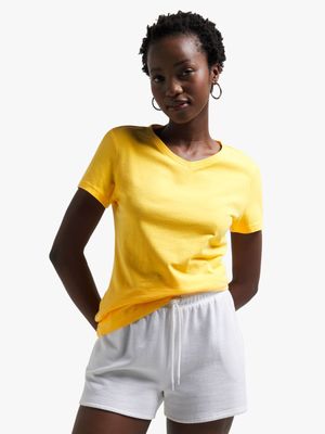 Jet Women's Yellow V-Neck T-Shirt