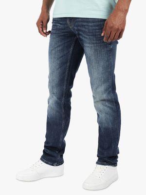 Men's Guess Blue Mid Wash Slim Straight Jeans