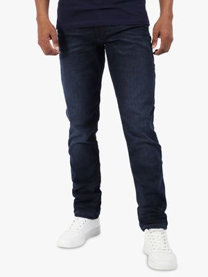 Men's Guess Blue Dark Wash Slim Tapered Jeans