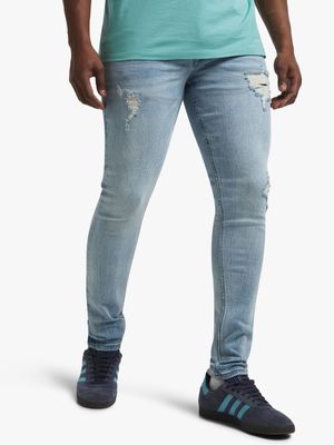 Redbat Men's Light Blue Super Skinny Jeans