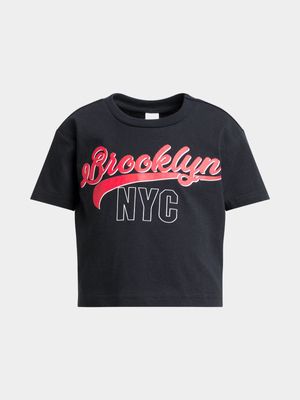 Jet Younger Girls Black Brooklyn Boxy T-Shirt