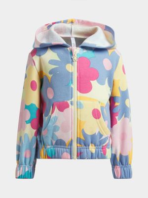 Younger Girl's Daisy Print Zip Up Hoody