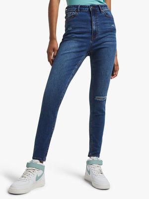 Redbat Women's Dark Wash High Rise Super Skinny Jeans