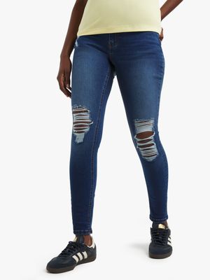 Redbat Women's Dark Wash Regular Rise Skinny Jeans