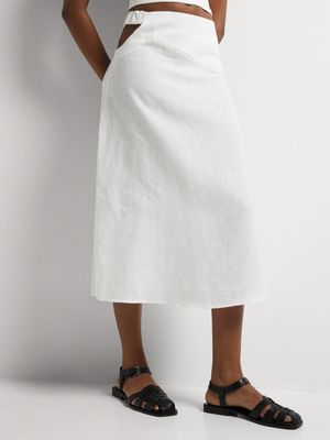 Women's OG Designs White Slanted Skirt