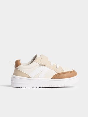 Jet Younger Boys Tan/Beige Court Sneaker