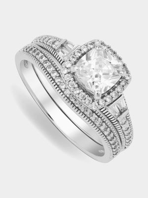 Cheté Sterling Silver & Cubic Zirconia Vintage Twinset Ring
