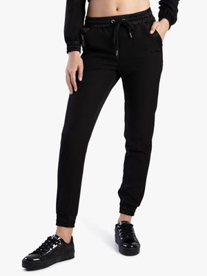 Women's Sissy Boy Black Tracksuit With Drawcord Pants