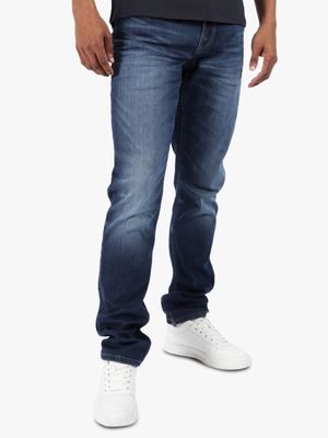 Men's Guess Blue Mid Wash Slim Tapered Jeans
