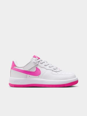 Nike Kids Air Force 1 White/Pink Sneaker
