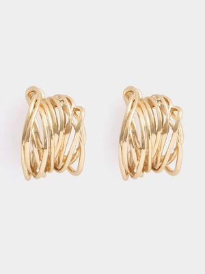 Women's Gold Melting Hoop Earrings
