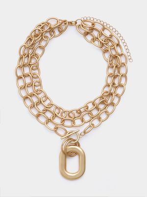 Women's Gold Chunky Pendant Necklace