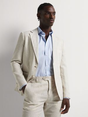 Fabiani Men's Linen Stone Suit Jacket