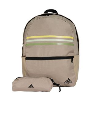 adidas Originals Unisex Classic Horizontal 3 StripeBeige Backpack Set