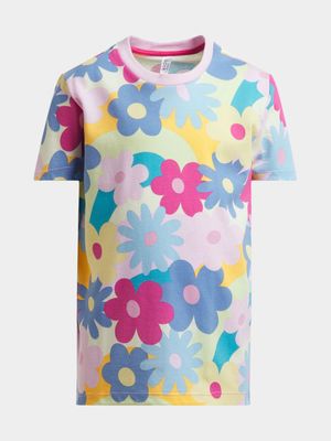 Younger Girl's Floral Print T-Shirt