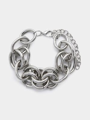Women's Silver Chunky Bracelet