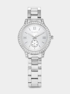 Tempo Silver Plated Silver Tone Dial Bracelet Watch