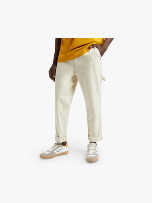 MKM Ecru Cotton Twill Carpenter Pants