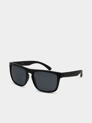 Men's Markham Soft Touch Wayfarer Black Sunglasses