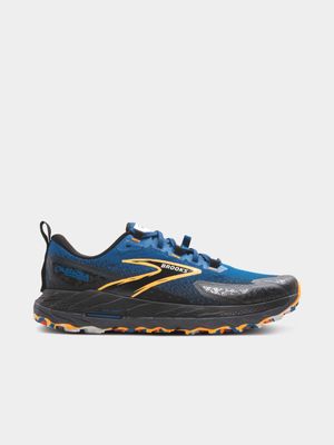 Mens Brooks Cascadia 18 Blue/Black/Orange Trail Running Shoes