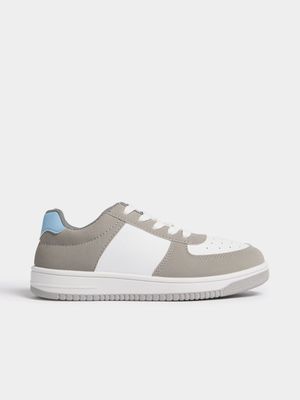 Jet Older Boys Grey/White Court Sneakers
