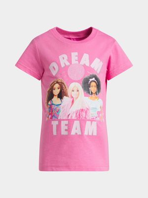 Jet Younger Girls Pink Barbie T-Shirt