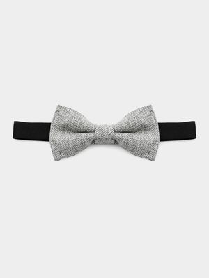 Men's Markham Retro Herringbone Grey Bow Tie