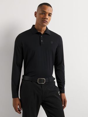 Fabiani Men's Black Bonded Hem Collar Top