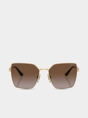 Women's Vogue Eyewear Pale Gold & Brown Sunglasses