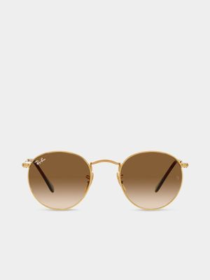 Ray-Ban Gold Round Metal Sunglasses
