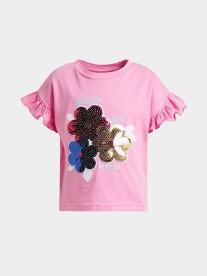 Older Girl's Pink Graphic Print T-Shirt