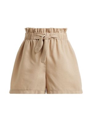 Younger Girl's Natural Paperbag Shorts