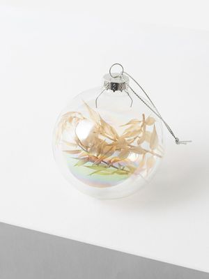 Flower Bauble Golden 8cm