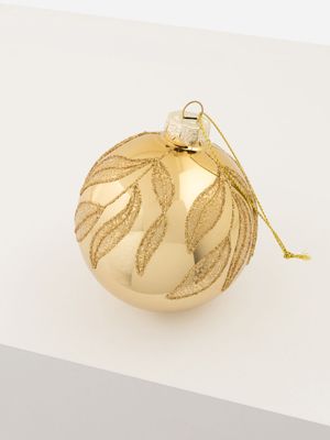 Leaves Bauble Gold 8cm