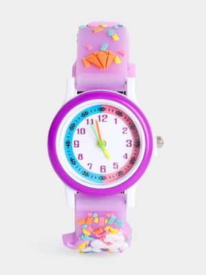 Girl's Purple Unicorn Watch