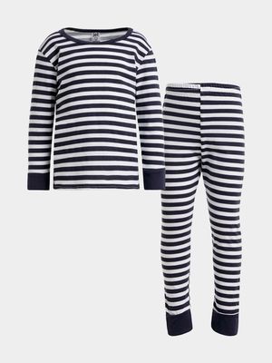 Jet Younger Girls Blue/Melange Striped Pyjama Set