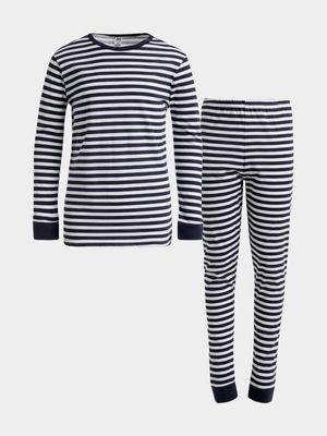 Jet Younger Boys Blue/Melange Stripe Pyjama Set