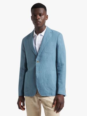 Fabiani Men's Collezione Linen Teal Blazer