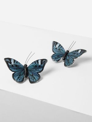 Butterfly Tree Decor Set of 2 Teal