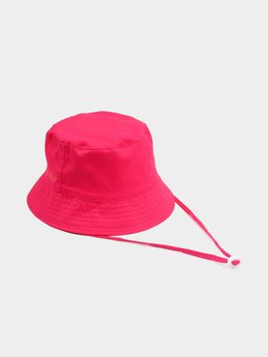 Girl's Pink & Orange Toggle Bucket Hat