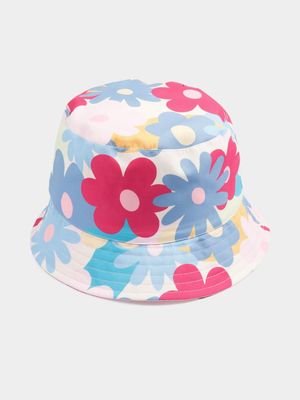 Girl's Floral Print Bucket Hat