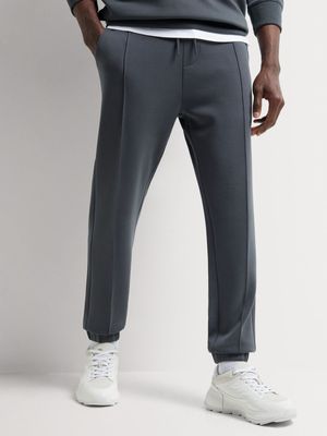Fabiani Men's Grey Pintuck Crest Sweat Pants
