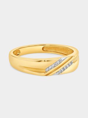 Yellow Gold Diamond Vertical Pavé Ring