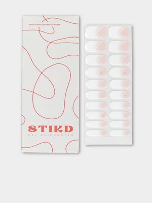 STIKD Pink & Ombre White Tips Semi Cured Gel Nail Stickers